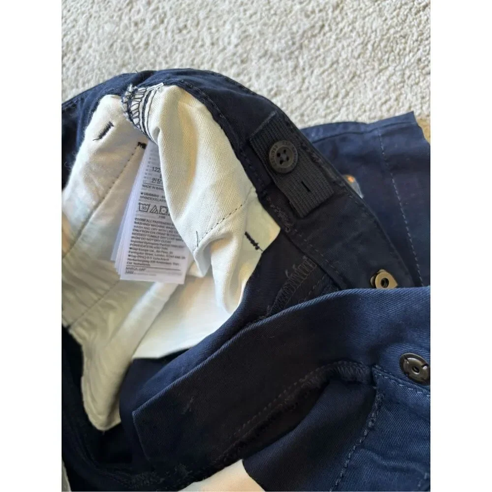 NWT Gap Kids Khaki Shorts with Washwell - Blue Galaxy, Sz 7 $38 B43